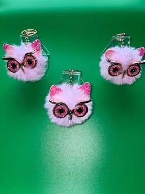 Plush Lavendar Owl Keychain / Bag Charm for